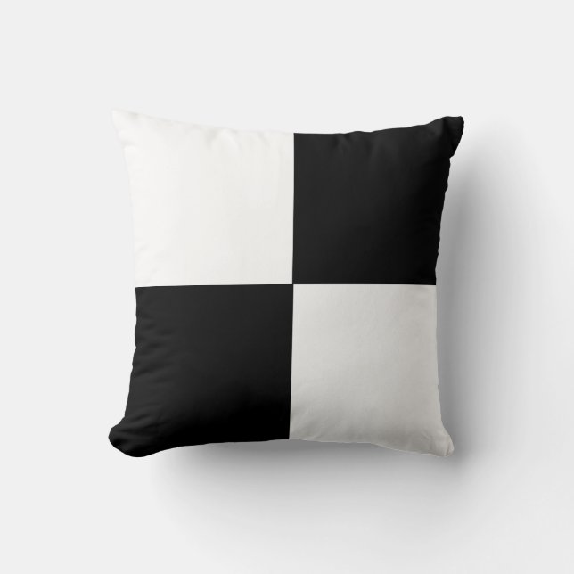 Coussin Bloc de couleur noir et blanc (Recto)