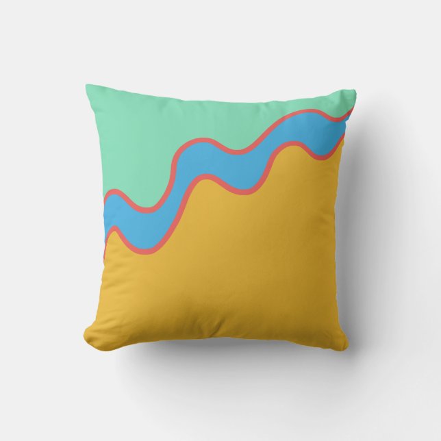 Coussin Bloc de couleur or bleu vert  (Recto)