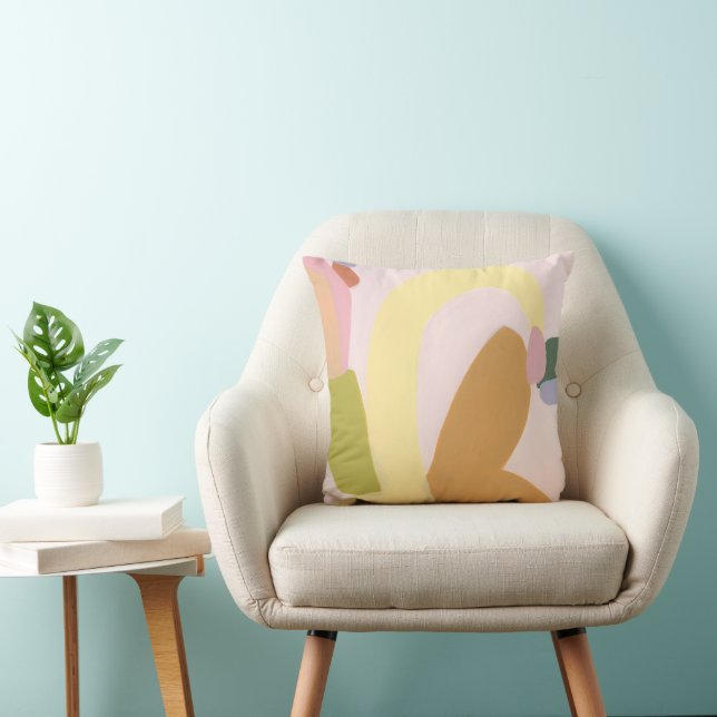 Coussin Bloc de couleur Peinture Abstraite Originale (Chaise)