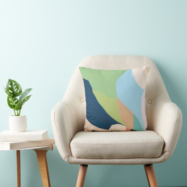 Coussin Bloc de couleur Peinture Abstraite Originale (Chaise)