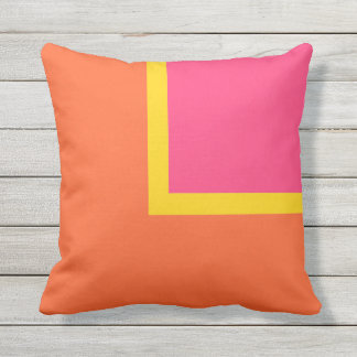 Coussin Bloc de couleurs moderne rose, orange et jaune