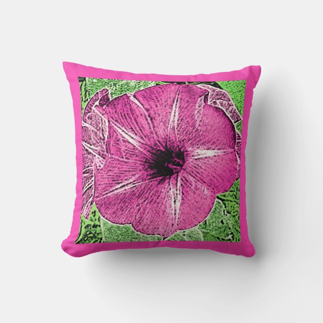 Coussin Bloc de gloire du matin Imprimer - rose fuchsia (Recto)