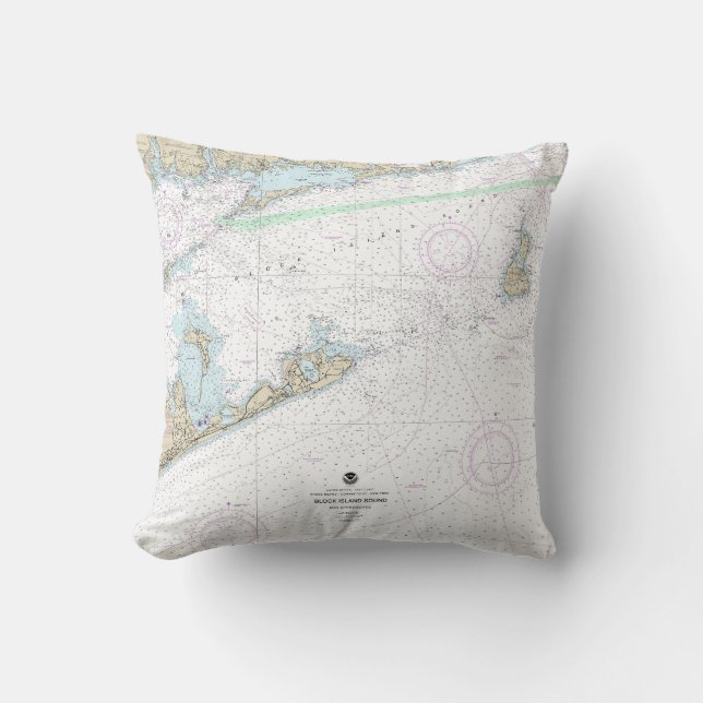Coussin Bloc de l'île son et approches Carte nautique (Recto)