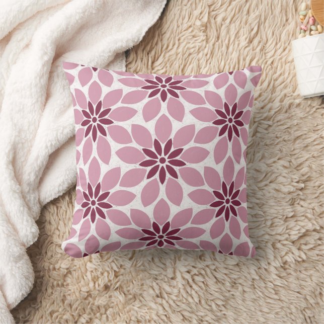 Coussin Bloc Imprimer Carrelage Fleurs rose rouge (Couverture)