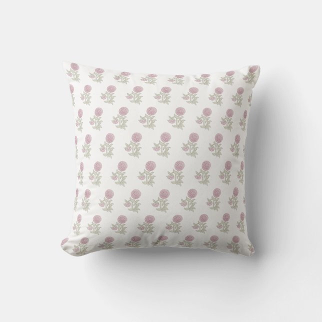 Coussin Blocage imprimé inspiré rose floral (Recto)