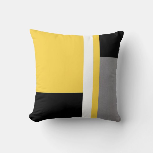 Coussin Blocage noir gris jaune (Recto)