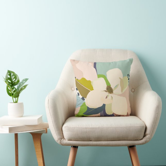 Coussin Blocs de couleur du Magnolia printemps fleuriste (Chaise)