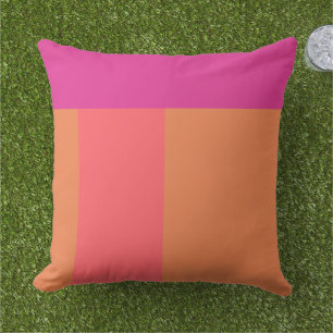 Coussin Blocs De Couleur Rose Et Orange Chaud