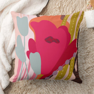 Coussin Blocs de couleurs Abstraits Blocs en gras Accueil