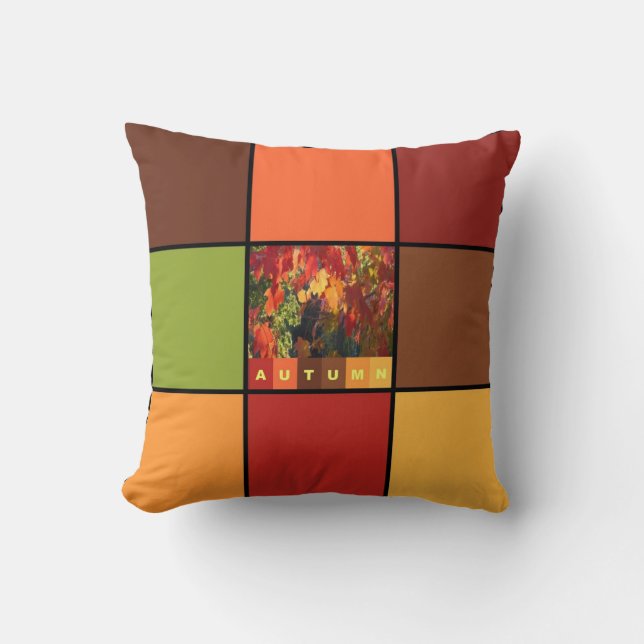 Coussin Blocs de couleurs d'automne (Recto)