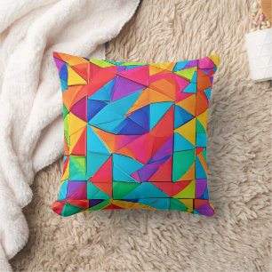 Coussin Blocs de couleurs géométriques vibreux