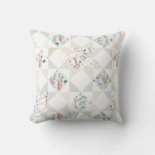 Coussin Blocs de Courtepoint de Cygne Floral Bébé Bleu Sag
