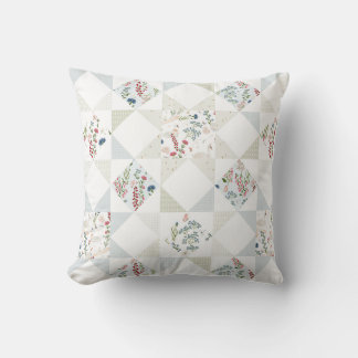 Coussin Blocs de Courtepoint de Cygne Floral Bébé Bleu Sag