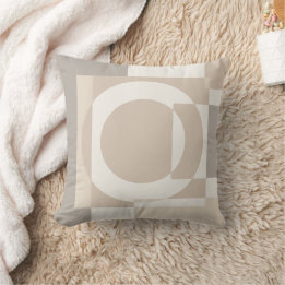 Coussin Blocs Géométriques Beige Décoration Minimaliste de