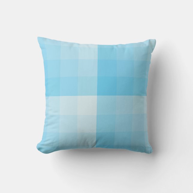 Coussin Blocs Ombre Checker Turquoise (Recto)