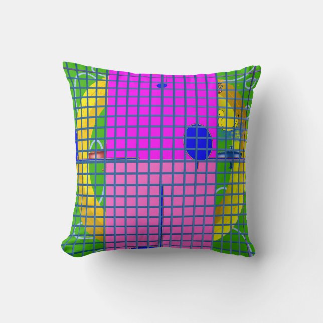 Coussin Blocs roses modernes (Recto)