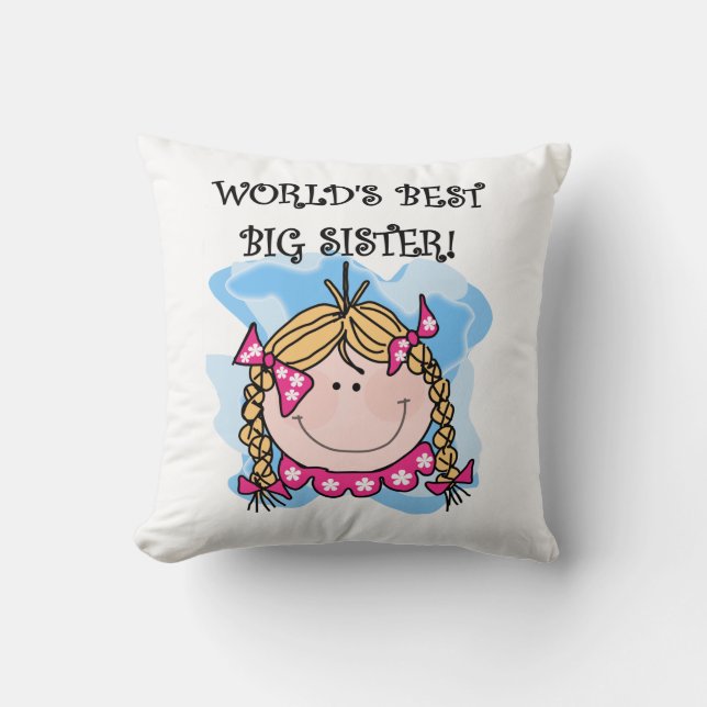Coussin Blond World's Best Big Sister Gifts (Recto)