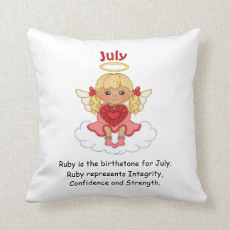 Coussin Blonde d'ange de pierre porte-bonheur de juillet