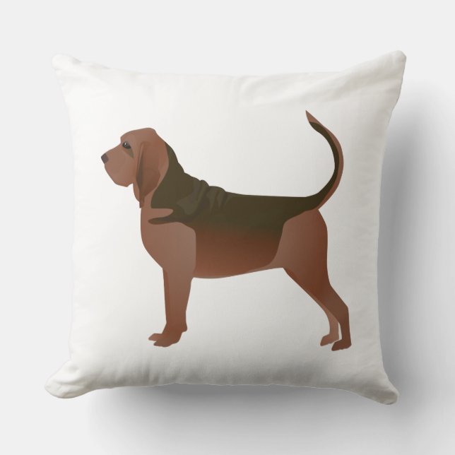 Coussin Bloodhound Basic Breed Illustration Silhouette (Recto)
