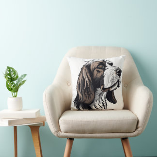Coussin Bloodhound dog portriat nursery pillow