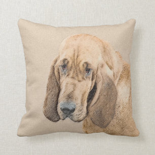 Coussin Bloodhound Paining - Cute Original Dog Art