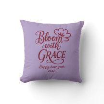 Bloom with Grace – New Year 2026 Throw Pillow