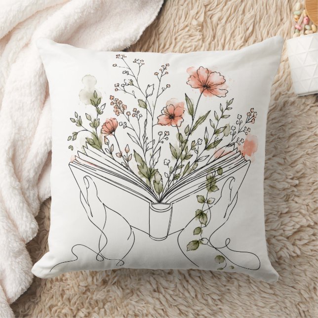 Coussin Blooms Book Ligne d'art botanique (Couverture)