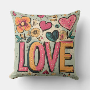 Coussin Blooms d'amour rétro