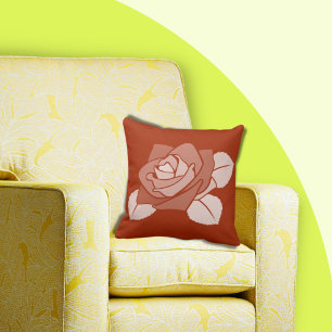 Coussin Blossom Rose orange stylisé