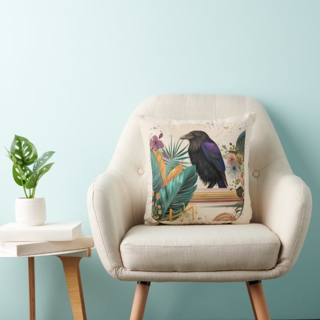 Coussin BlossomRaven dans la jungle (Chaise)