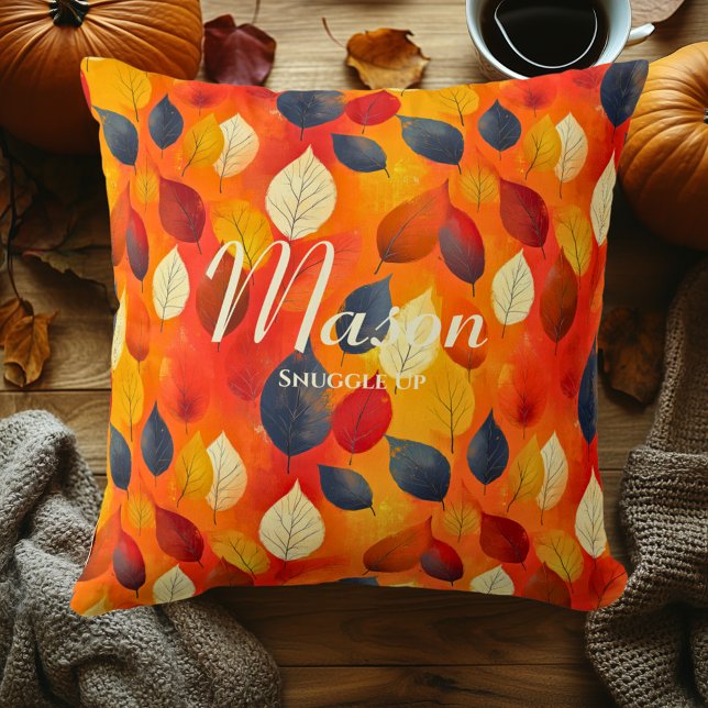 Coussin Blottissez-vous dans les feuilles d'automne | Déco (Créateur téléchargé)