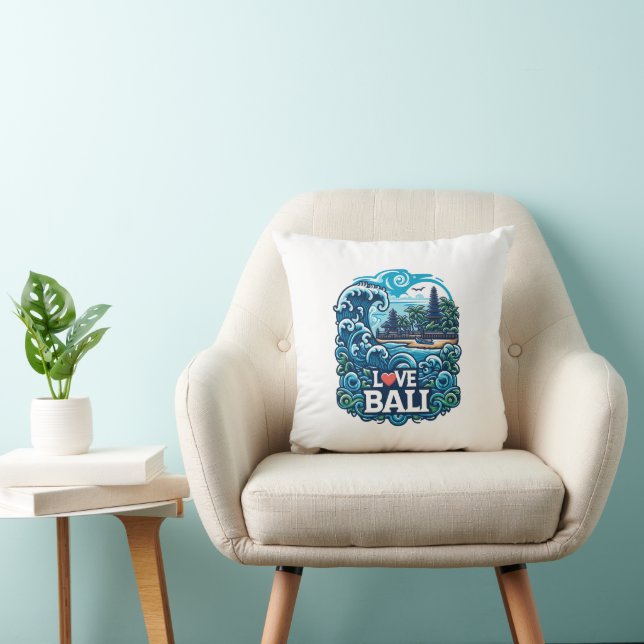 Coussin Blue and Green Love Bali Jeu d'oreiller (Chaise)