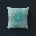 Coussin Blue and Modern Aqua String Flower Pillow<br><div class="desc">A modern design of a blue and aqua string flower swirling from its center.</div>