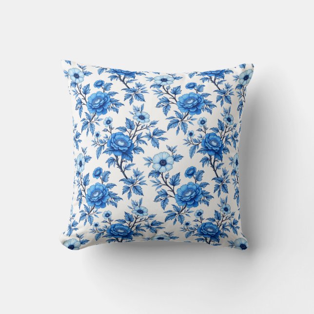 Coussin Blue and White Chinoiserie (Recto)