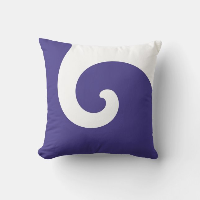 Coussin Blue and White Funky Abstrait Art (Recto)