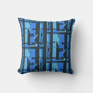 Coussin Blue Aqua Navy Regarder au sud-ouest Tribal Art Mo
