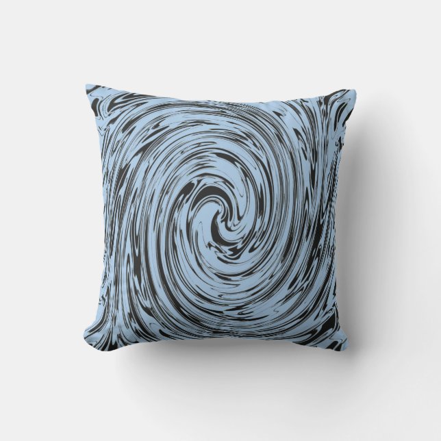 Coussin Blue Black Fils Motif Abstrait élégant cadeau (Recto)