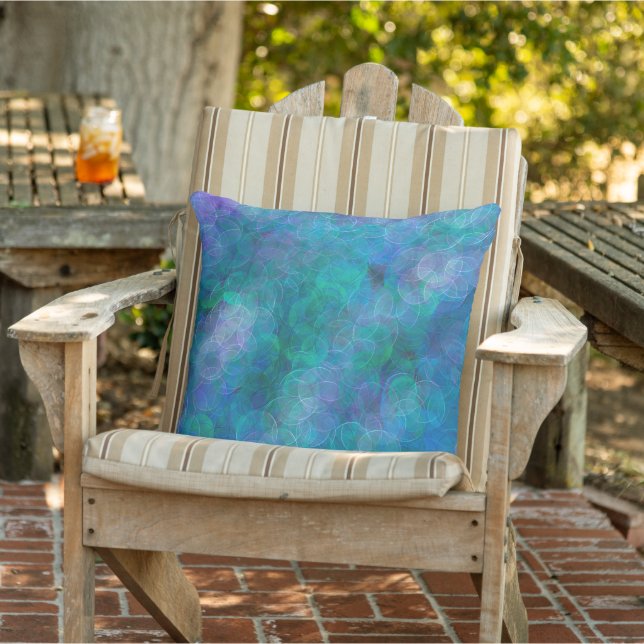Coussin Blue Bokeh Art numérique Abstrait T (Chaise)