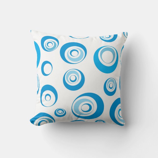 Coussin Blue Bubble Throw Pillow (Recto)