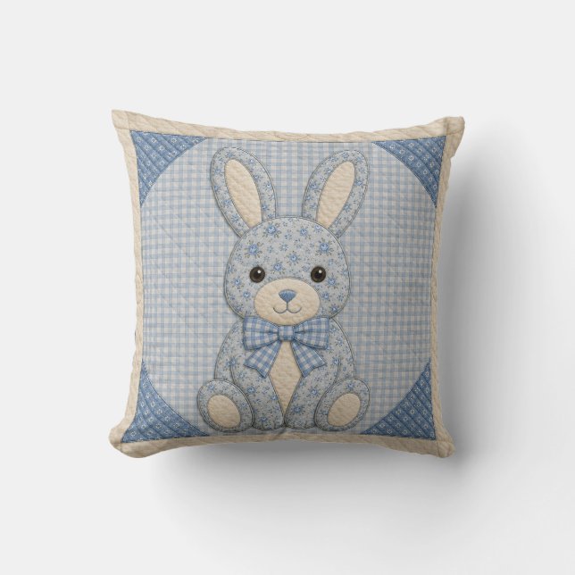 Coussin Blue Bunny Quilt (Recto)