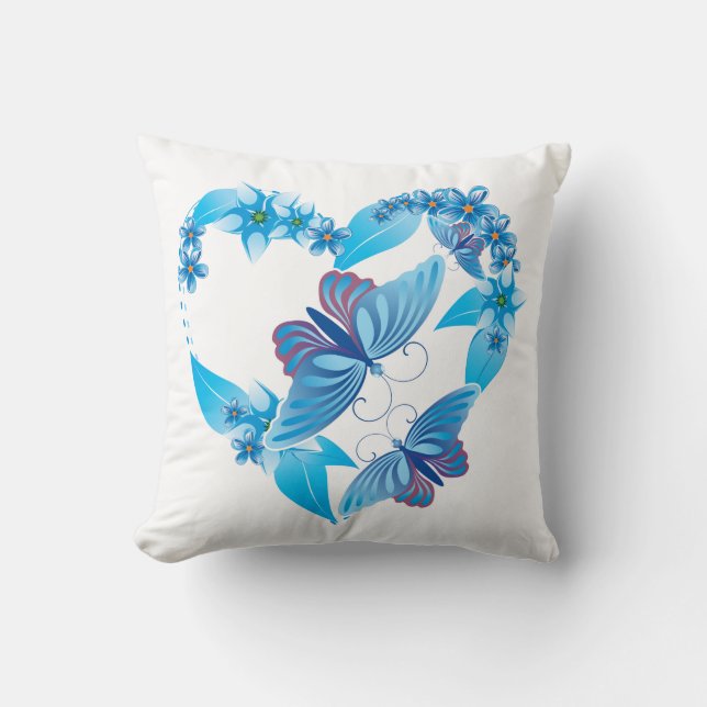 Coussin Blue Butterfly Heart American MoJo (Recto)