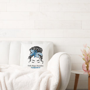 Coussin Blue Child Abuse Prevention Awareness Blue Messy