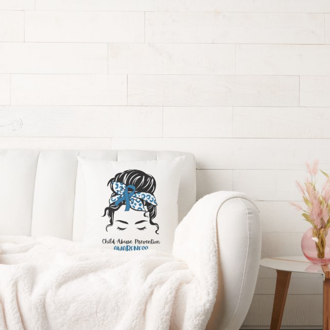 Coussin Blue Child Abuse Prevention Awareness Blue Messy (Canapé)