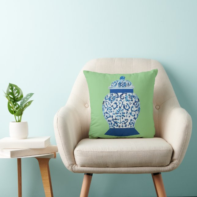 Coussin Blue Chinoiserie Ginger Jar Jars (Chaise)