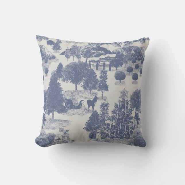 Coussin Blue Christmas Winter Wonderland (Recto)