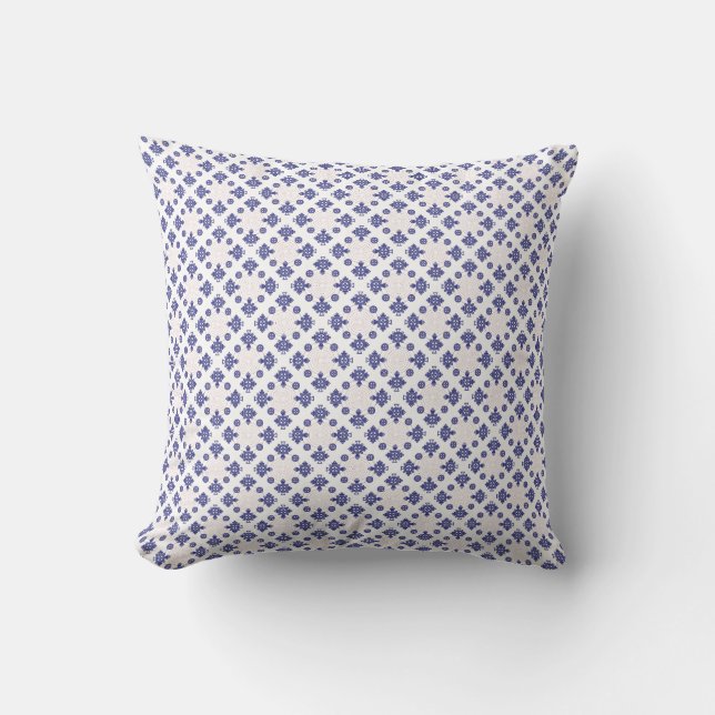 Coussin Blue  Cross Pendant Pattern  (Recto)