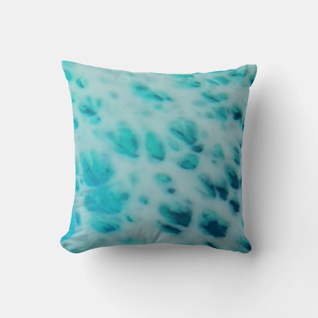 Coussin Blue Crush - Abstrait d'art côtier  (Recto)