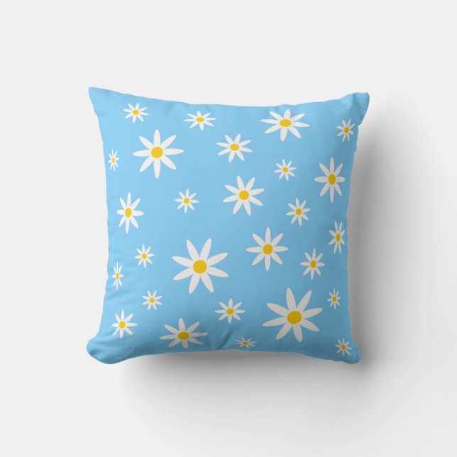 Coussin Blue Daisy (Recto)