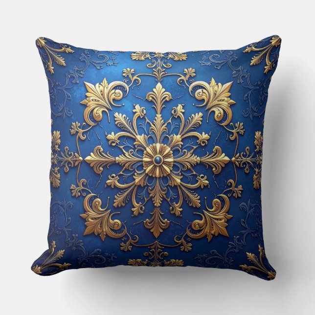 Coussin Blue Decorative Christmas Throw Pillow (Recto)