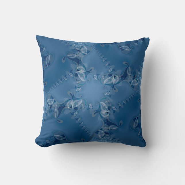Coussin Blue Dream Lacy Abstrait Swirls Cushion (Recto)